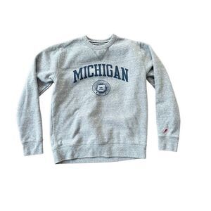 League University of Michigan Crewneck Sweatshirt Small Grey